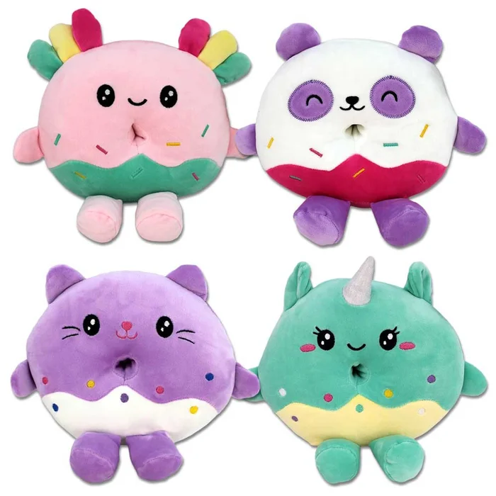 Kawaii Donut Kuscheltier mit Gesicht – ca. 18 cm