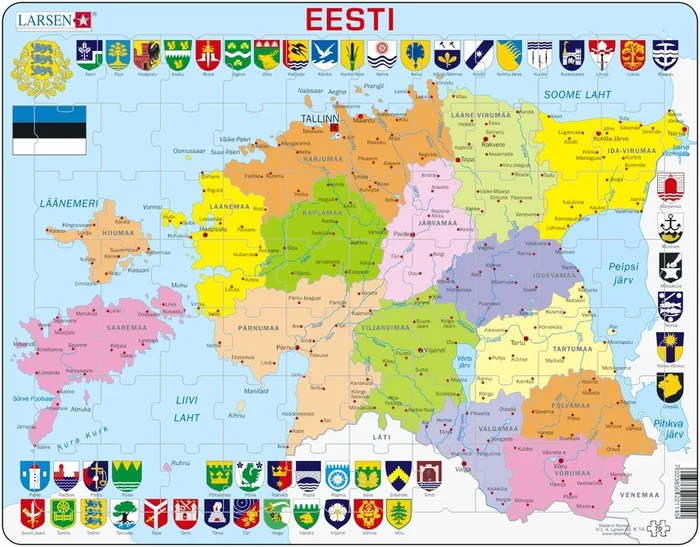 Larsen Rahmenpuzzle – Estland (auf Estnisch) – 70 Teile