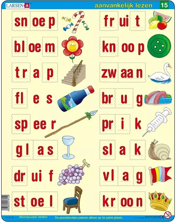 Larsen Rahmenpuzzle – Lerne Niederländisch zu lesen 5 – 29 Teile