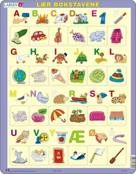 Larsen Rahmenpuzzle – Norwegisch lesen lernen 1 – 24 Teile