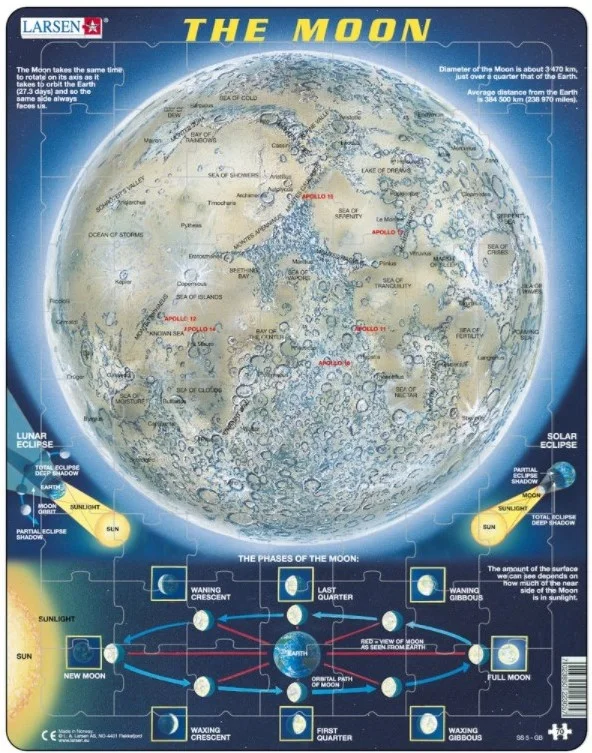 Larsen Rahmenpuzzle – The Moon (auf Englisch) – 70 Teile