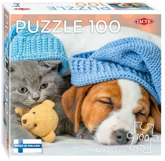 Legpuzzel Cute Kitten and Sleepy Dog, 100st.
