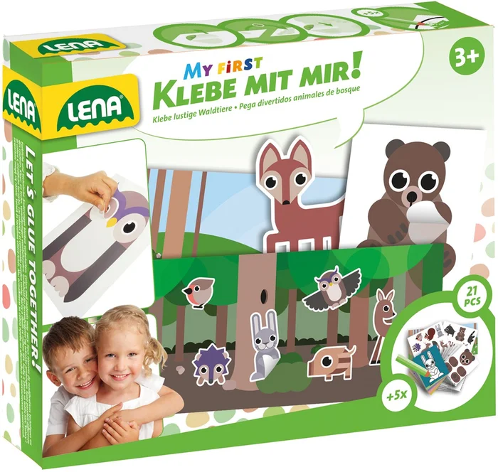 Lena Lena Aufkleber „Waldtiere kleben lernen“