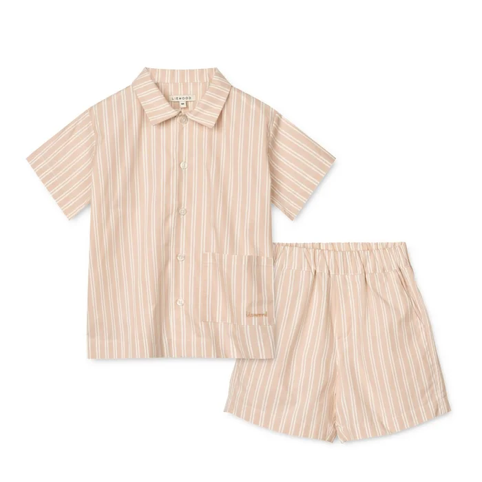 LEONA Streifen Set Y/D stripe Sorbet rose / Creme de la creme