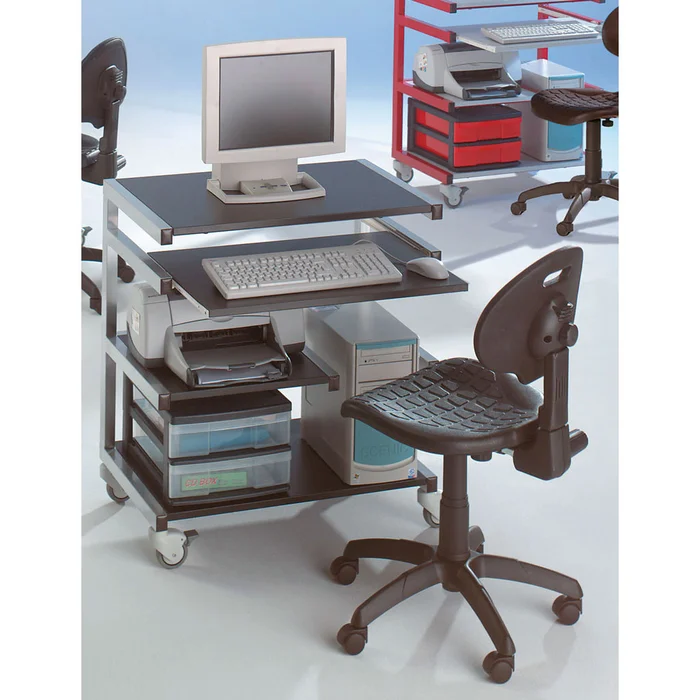 Mobiler EDV-Platz in Weißaluminium | W-40543