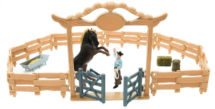 Mojo Farmland Western Ranch met Paard en Cowboy Speelset – 380064