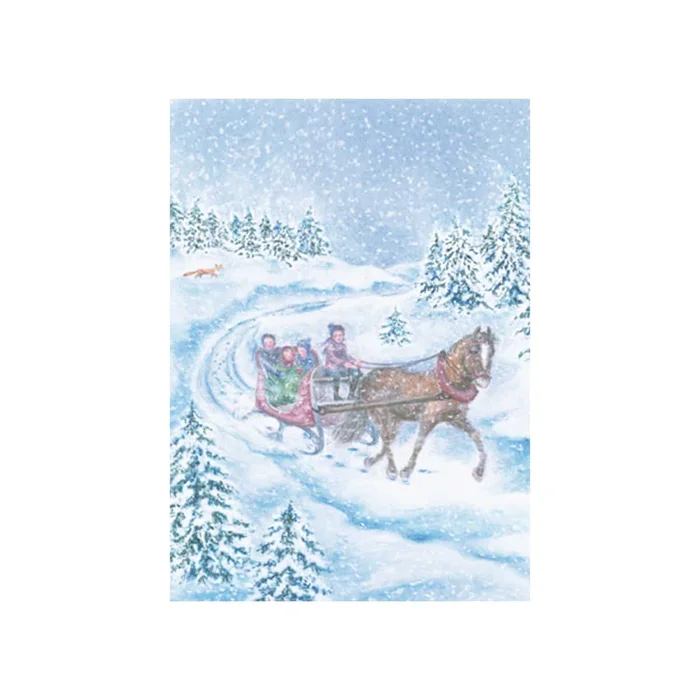 Monika Speck Kunstkarte No 5632 – Kutsche im Schnee