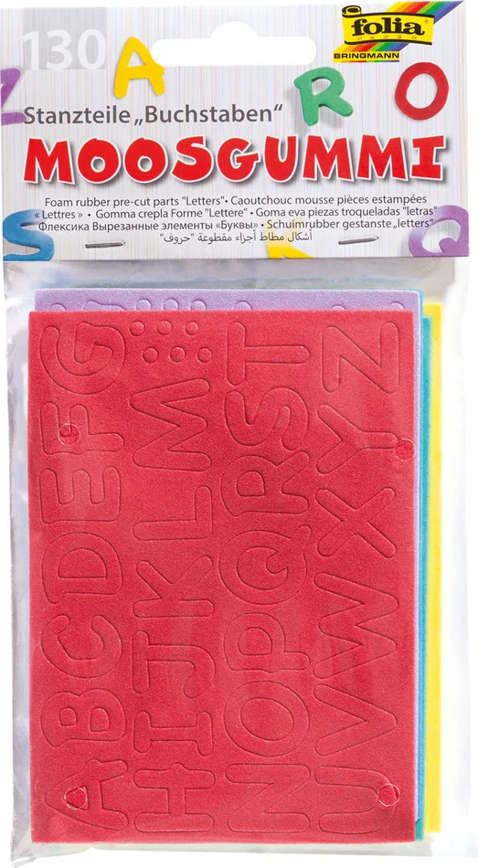 Moosgummi-Stanzteile BUCHSTABEN 130tlg.