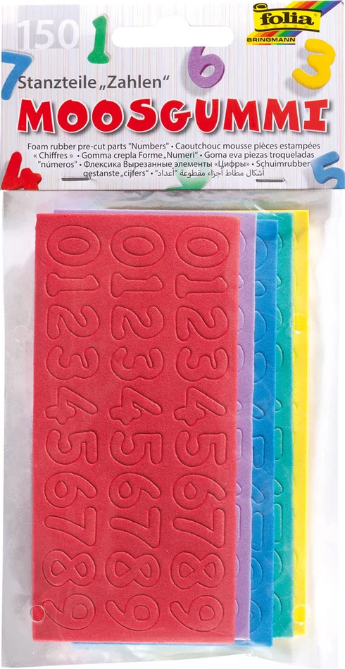 Moosgummi-Stanzteile ZAHLEN 150tlg.