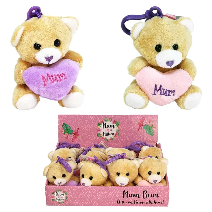 Muttertagsgeschenk Teddy mit Herz „Mum“ als Bagclip