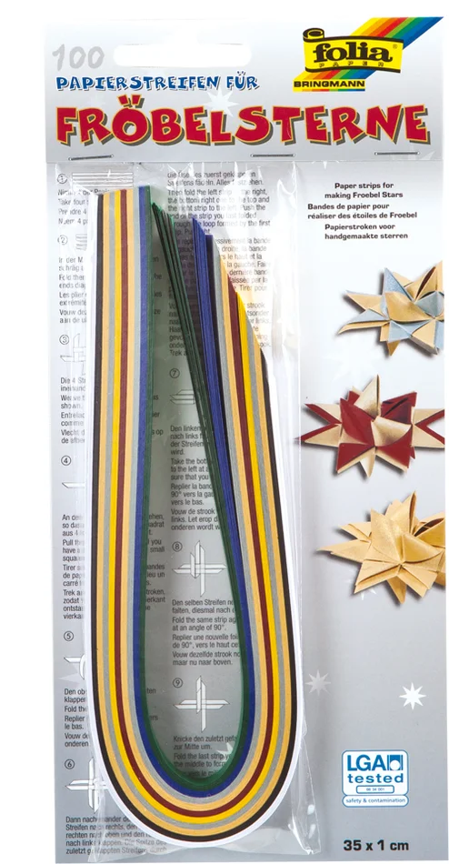 Papierstreifen Weihnachtsfarben für Fröbelstern