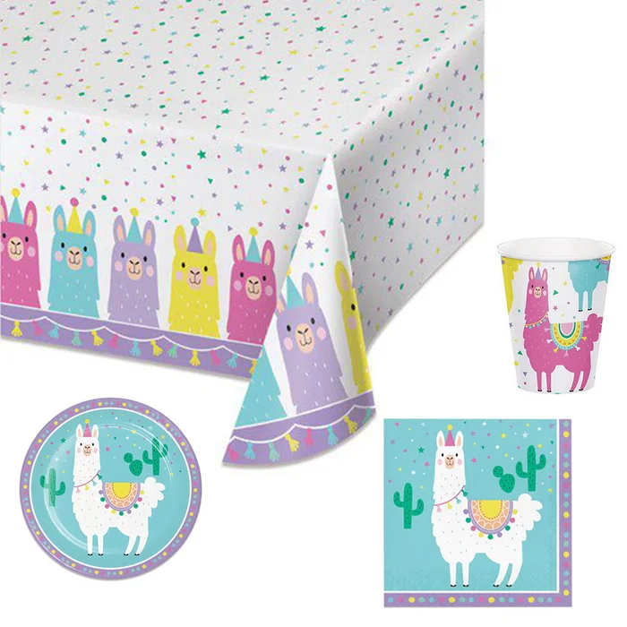 Partydeko Set klein Llama party für 8 Kinder