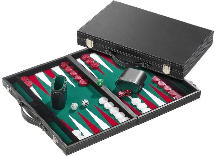 Philos Backgammon-Koffer Medium Standard (Grün)