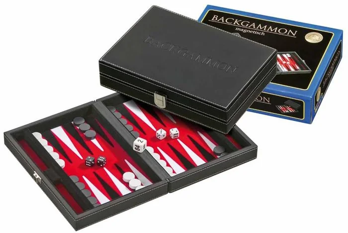 Philos Backgammon-Koffer Tinos magnetisch (rot)