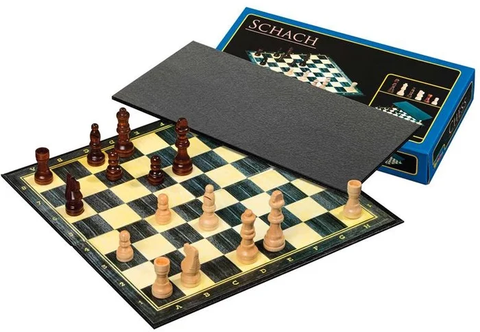 Philos Schachspiel Standard mit Kantenfeld 30 mm, Königshöhe 64 mm