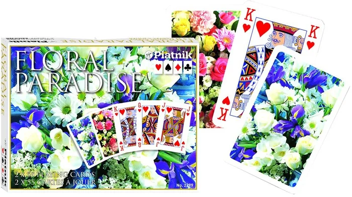 Piatnik Flower Paradise Blue Spielkarten – Doppeldeck