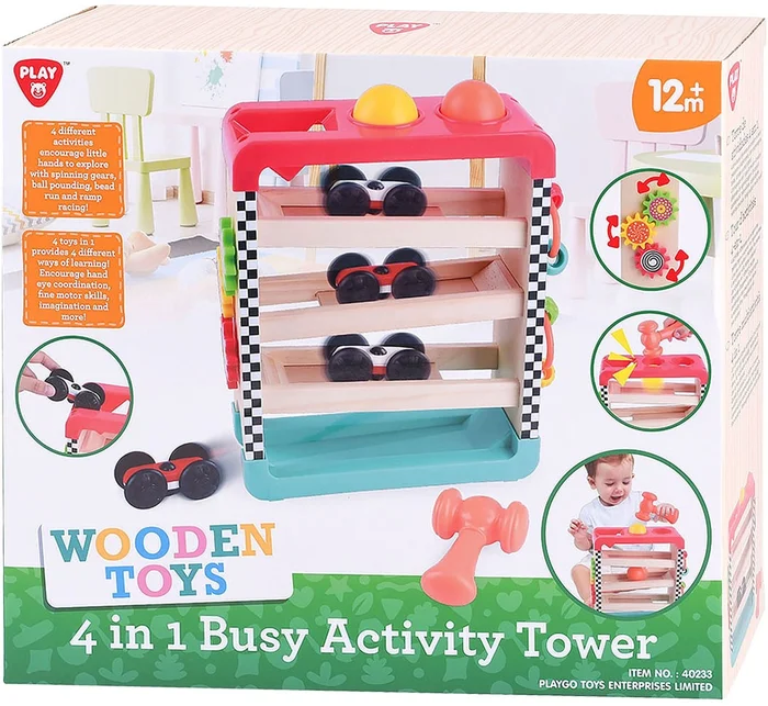 Play 4in1 Houten Activiteiten Speeltoren