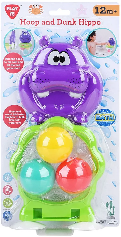 Play Badspeelgoed Basketbal Nijlpaard Speelset, 4dlg.