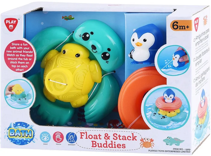 Play Badspeelgoed Stapel en Drijvende Zeedieren, 4dlg.