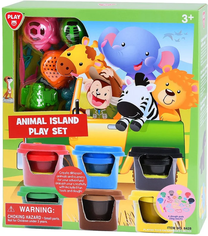 Play Dieren Eiland Kleiset. 6 Kleipotjes