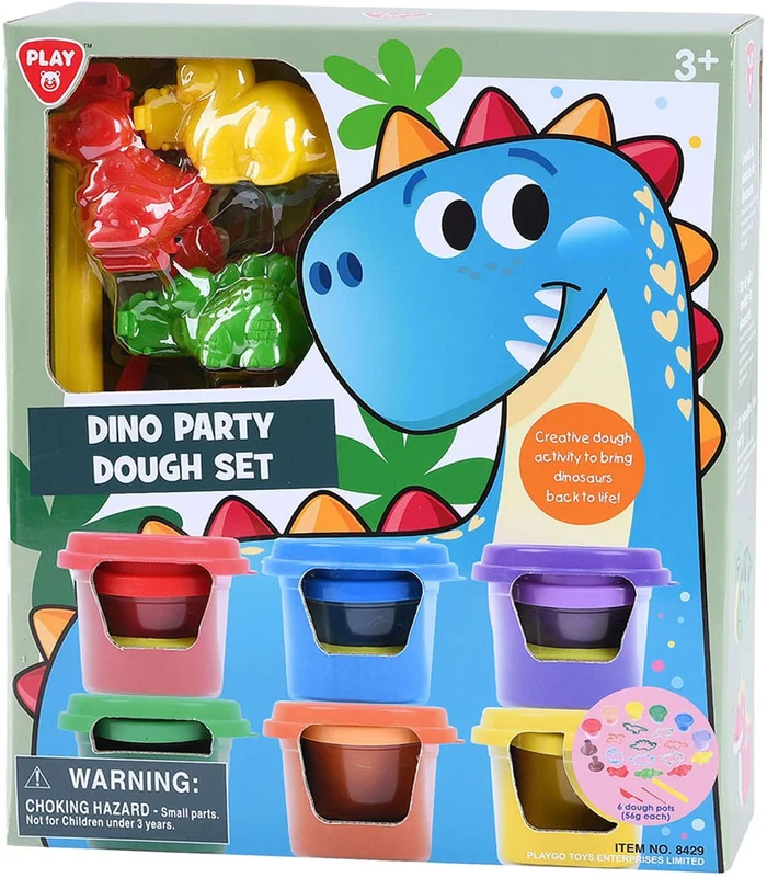 Play Dino Feest Kleiset, 6 Kleipotjes