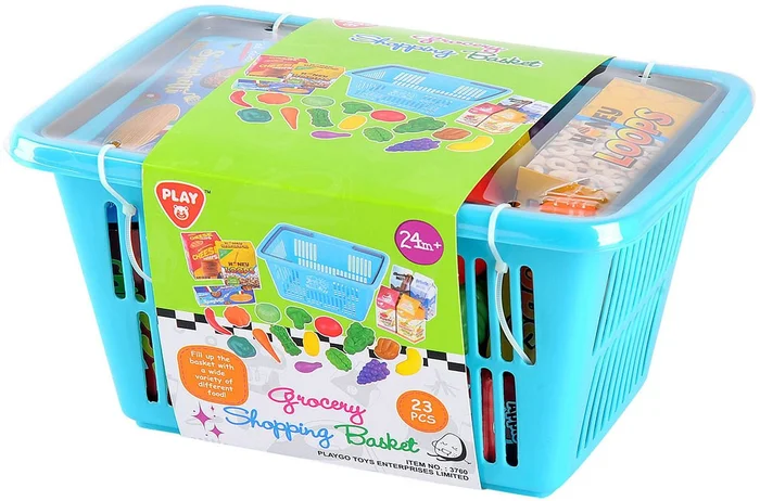 Play Winkelmandje met Boodschappen Speelset, 23dlg.