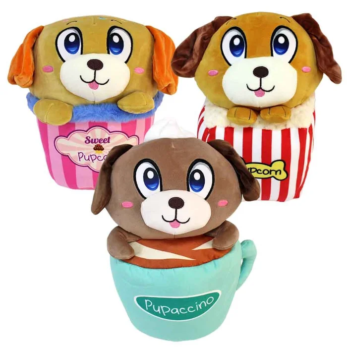 Plüsch Hund in niedlichem Becher – ca. 33 cm