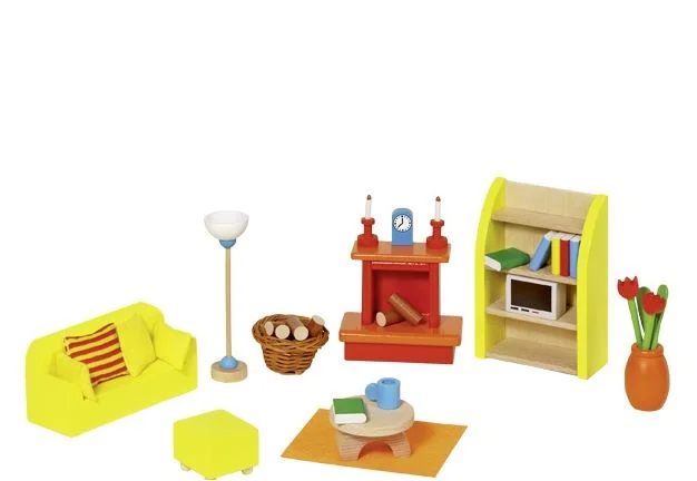 Puppenhaus Einrichtung Möbel Wohnzimmer 24tlg.