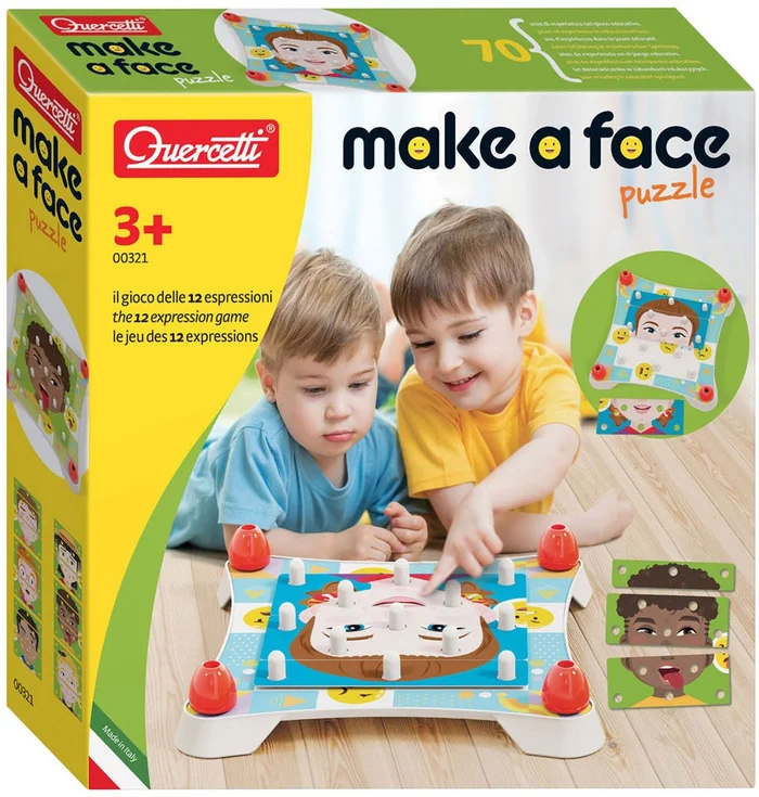 Quercetti Maak een Gezicht Puzzel, 12dlg.