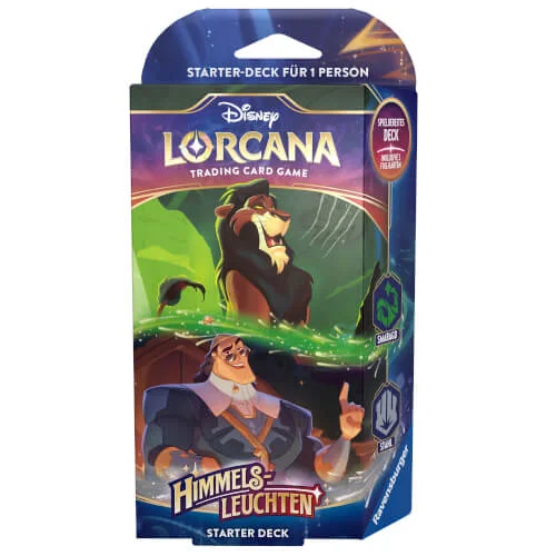 Ravenburger® Disney Lorcana Himmelsleuchten – Starter Deck Smaragd und Stahl (Deutsch)
