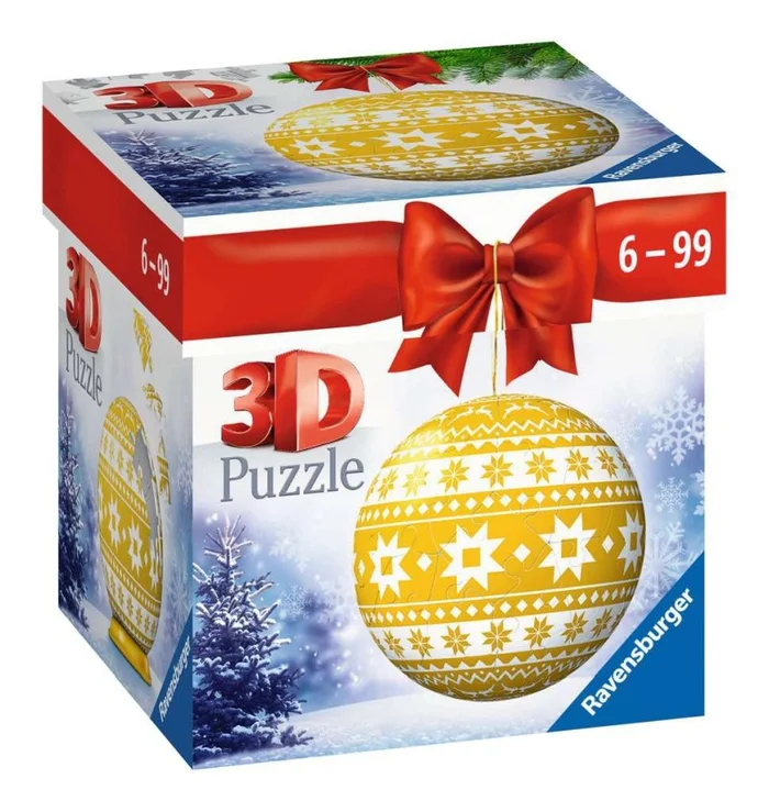 Ravensburger® 3D Puzzle-Ball – Weihnachtskugel Norweger Muster, 54 Teile