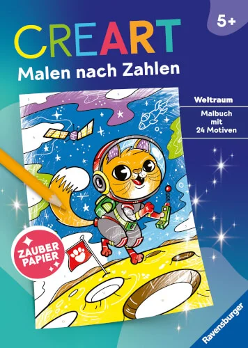 Ravensburger® CreArt® – Malen nach Zahlen Zauberpapier – Weltraum ab 5 Jahre