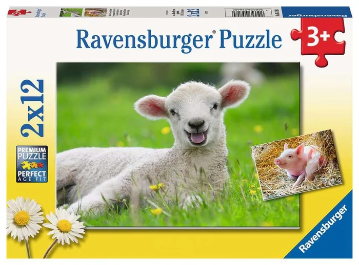 Ravensburger® Kinderpuzzle – Unsere Bauernhoftiere, 2×12 Teile