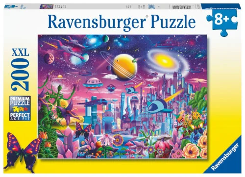 Ravensburger® Kinderpuzzle XXL – Kosmische Stadt, 200 Teile