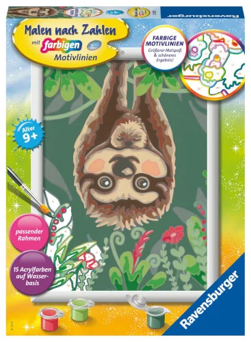 Ravensburger® Malen nach Zahlen – Faultier-Liebe