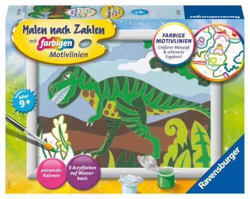 Ravensburger® Malen nach Zahlen – Hungriger Dinosaurier
