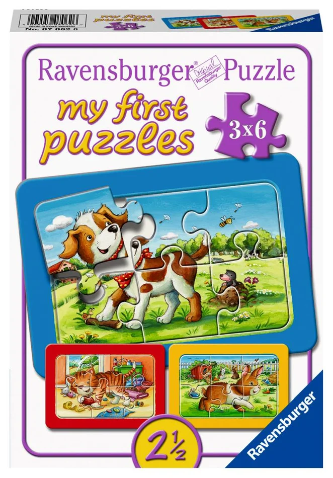 Ravensburger® My First Puzzle – Meine Tierfreunde, 3×6 Teile