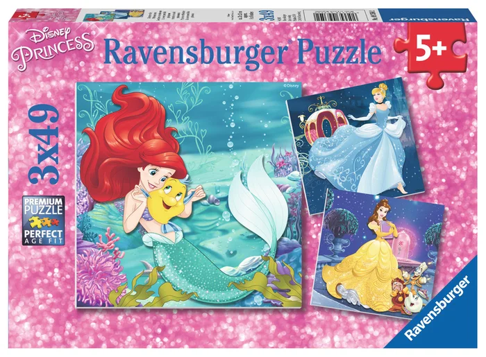 Ravensburger® Puzzle – Disney Abenteuer der Prinzessinnen, 3×49 Teile