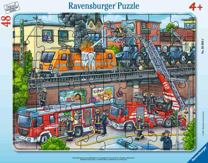 Ravensburger® Puzzle – Feuerwehreinsatz an den Bahngleisen, 48 Teile