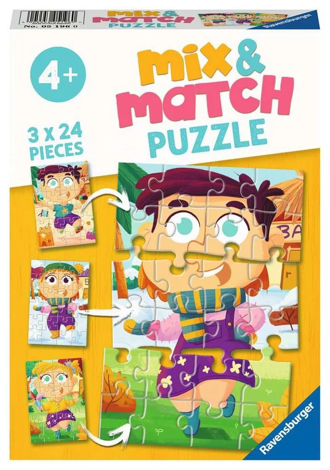 Ravensburger® Puzzle – Mix & Match Kunterbunte Kleider, 3×24 Teile