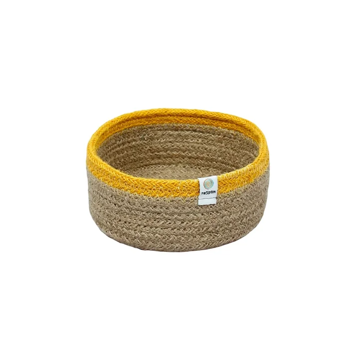Respiin Jutekorb flach klein natural/yellow