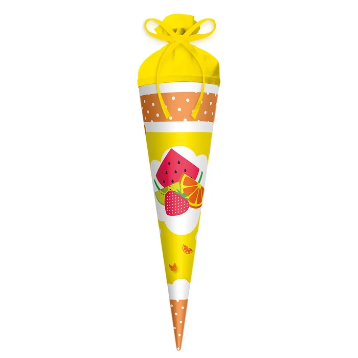 Roth Geschenk-Schultüte Früchte, 35cm, rund, Filzverschluss