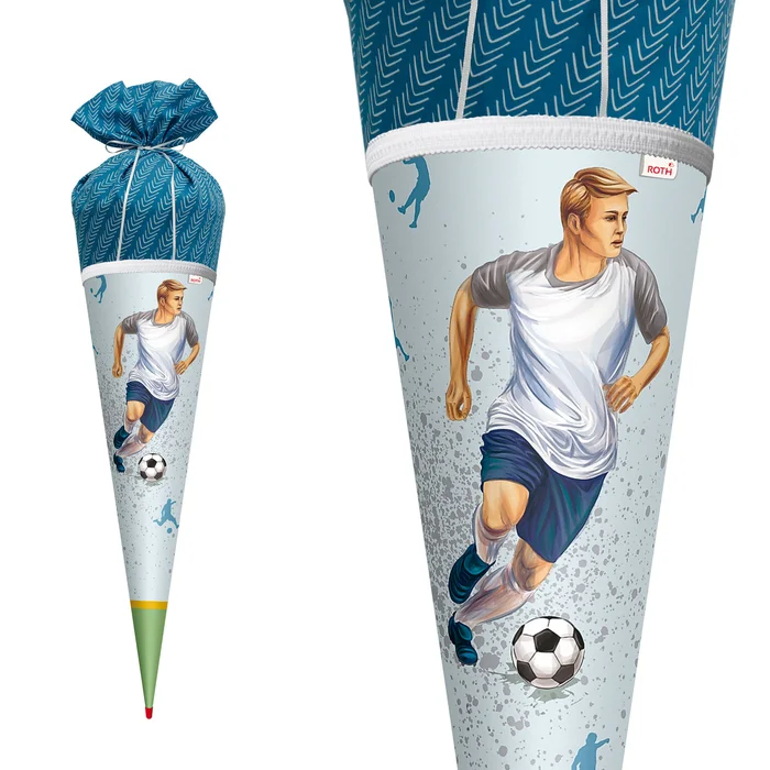 ROTH Schultüte Traumtor,rund verstärkte Spitze mit Stoffverschluss 70 cm