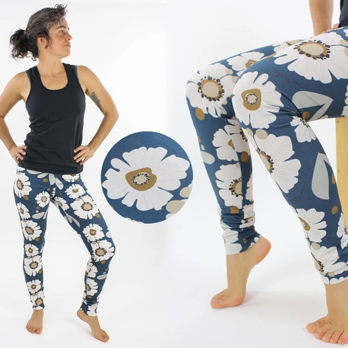 SALE Leggings blau mit Blumen