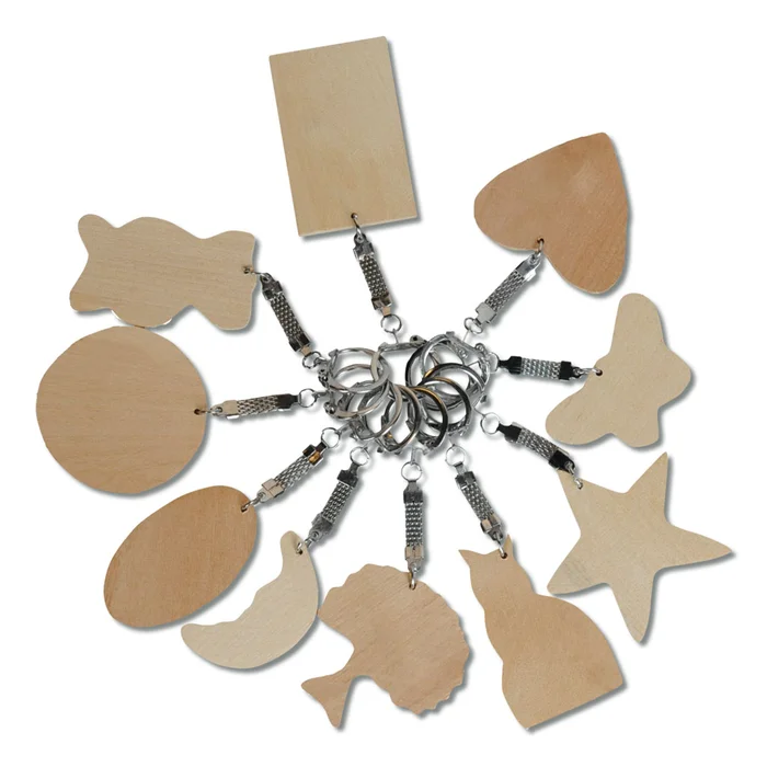 Schlüsselanhänger aus Holz, 10 Stück