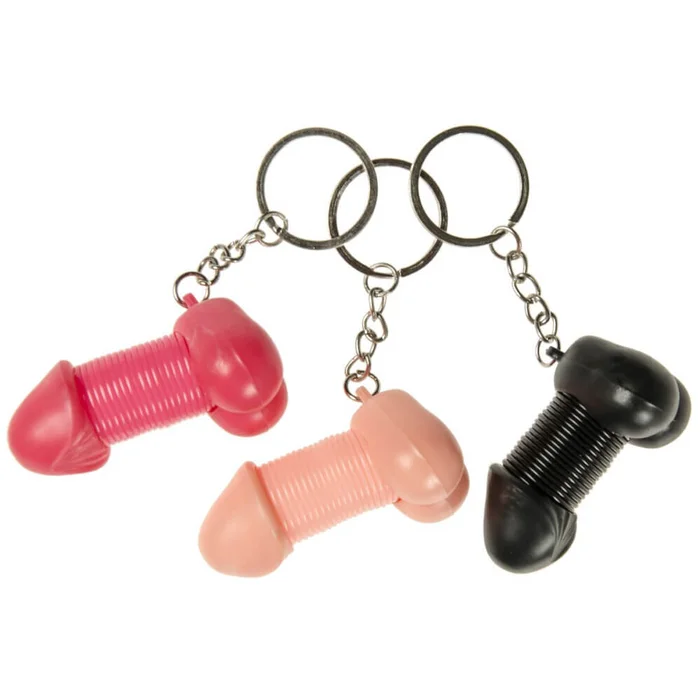 Schlüsselanhänger Penis mit Spiralfunktion – ca. – 6 cm lang