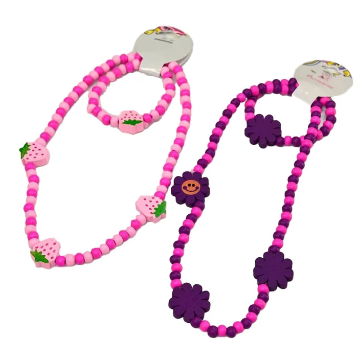 Schmuckset aus Holzperlen, 5 Stk.