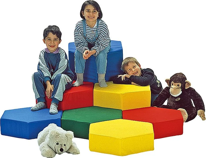 Sechseck mittel Schaumstoffhocker Höhe 30 cm