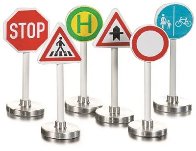 SIKU 0857, Verkehrszeichen-Set, 6-teilig, Metall/Kunststoff, Multicolor, Einfache Integration in SIKU-Spielwelten