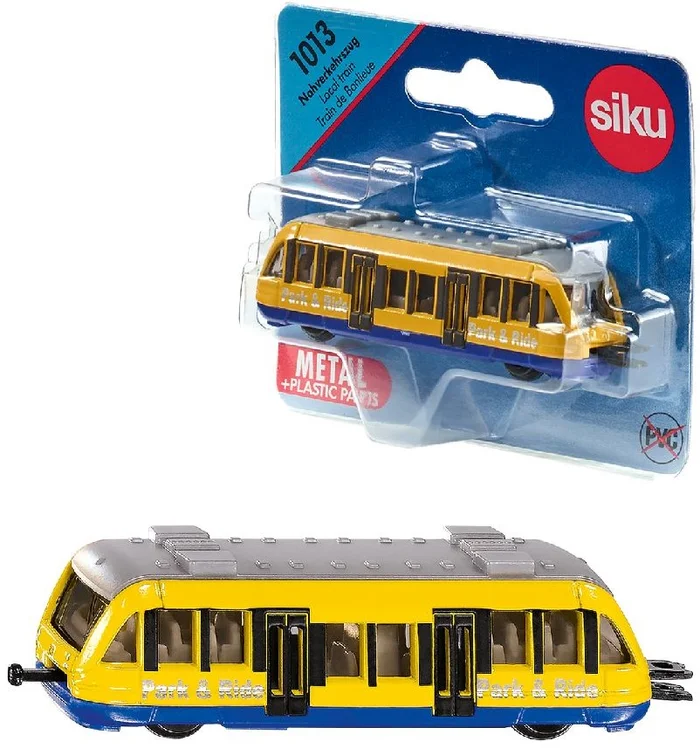 SIKU 1013, Nahverkehrszug, Metall/Kunststoff, Rot, Standard-siku-Eisenbahnkupplungen zum Verbinden mit anderen Zügen